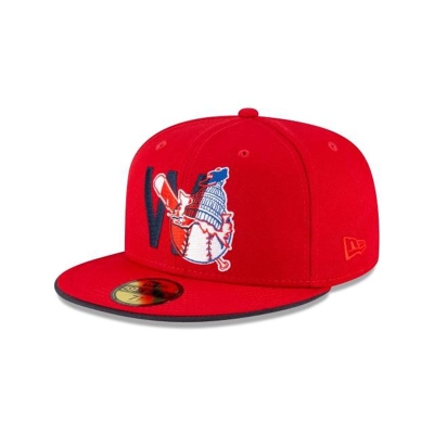 Sapca New Era Washington Nationals MLB Double Logo 59FIFTY Fitted - Rosii